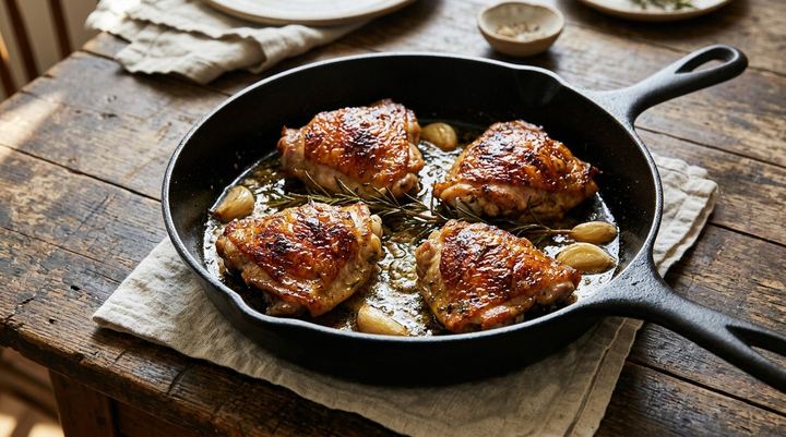Crackling chicken thighs