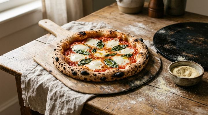 Pizza in a home oven