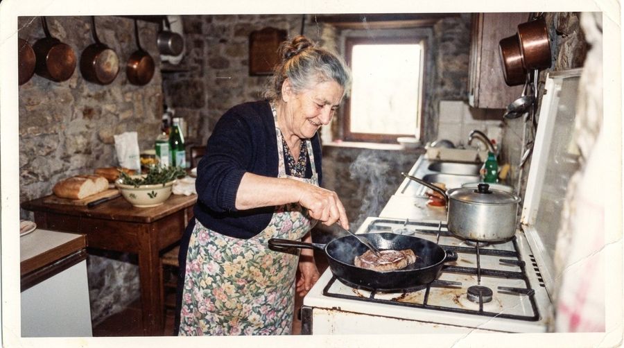 Nonna Lucia at her stove