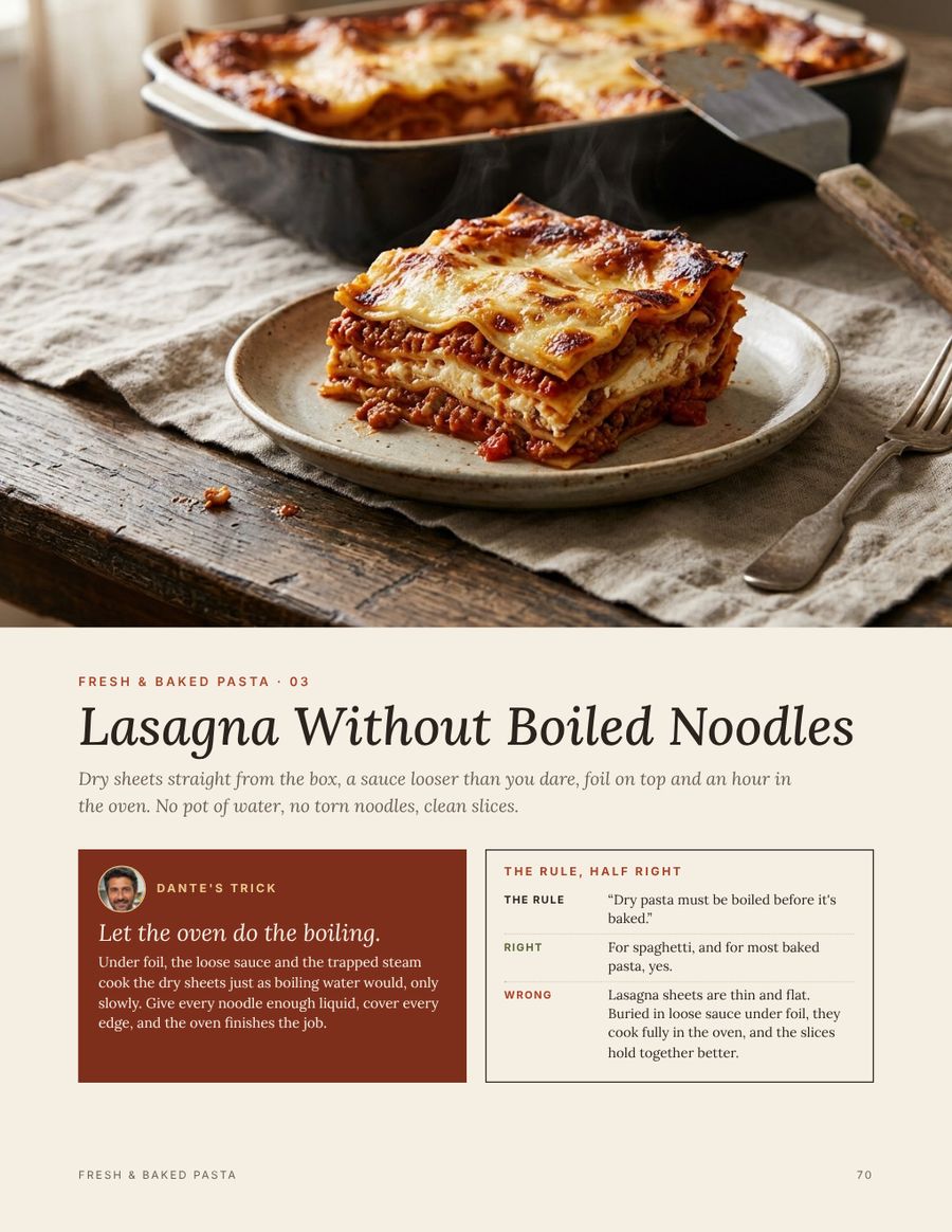 Lasagna Without Boiled Noodles